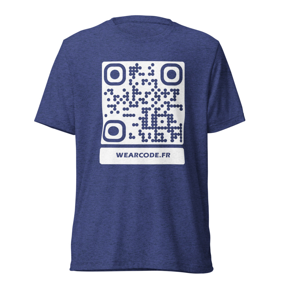T-shirt QR code personnalisé tri-blend — toucher vintage ultra-doux — Marine Triblend