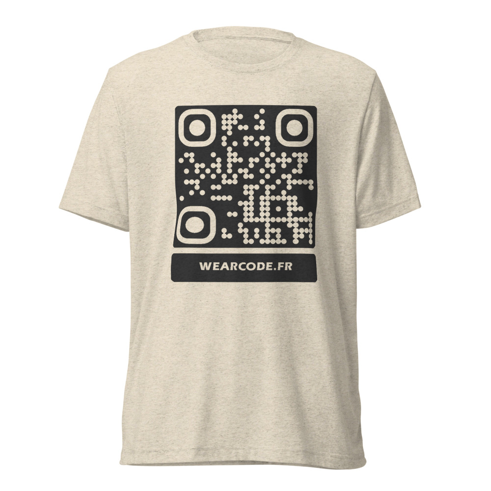 T-shirt QR code personnalisé tri-blend — toucher vintage ultra-doux — Avoine Triblend