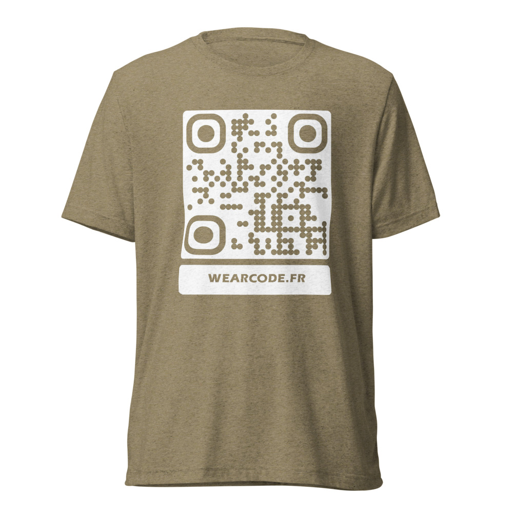T-shirt QR code personnalisé tri-blend — toucher vintage ultra-doux — Olive Triblend
