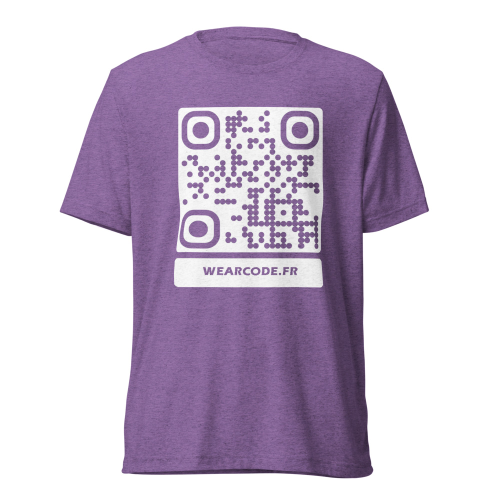 T-shirt QR code personnalisé tri-blend — toucher vintage ultra-doux — Violet Triblend
