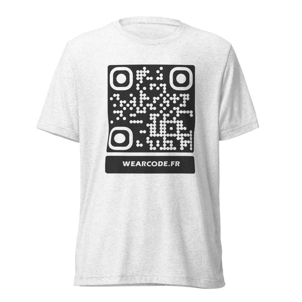 T-shirt QR code personnalisé tri-blend — toucher vintage ultra-doux — Blanc