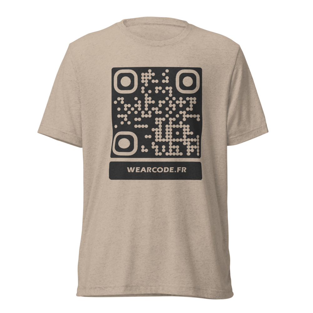 T-shirt QR code personnalisé tri-blend — toucher vintage ultra-doux — Beige Triblend
