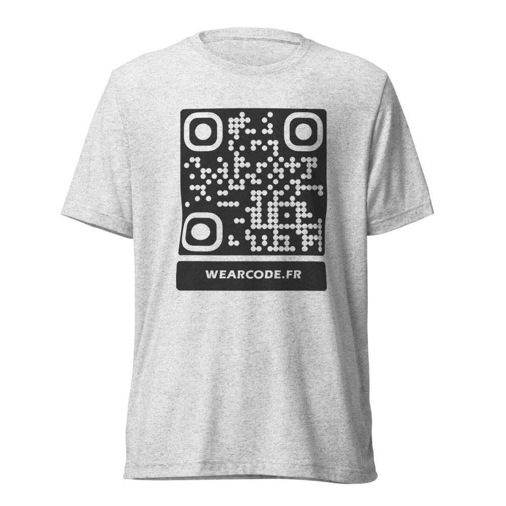T-shirt QR code personnalisé tri-blend — toucher vintage ultra-doux — Blanc Moucheté Triblend