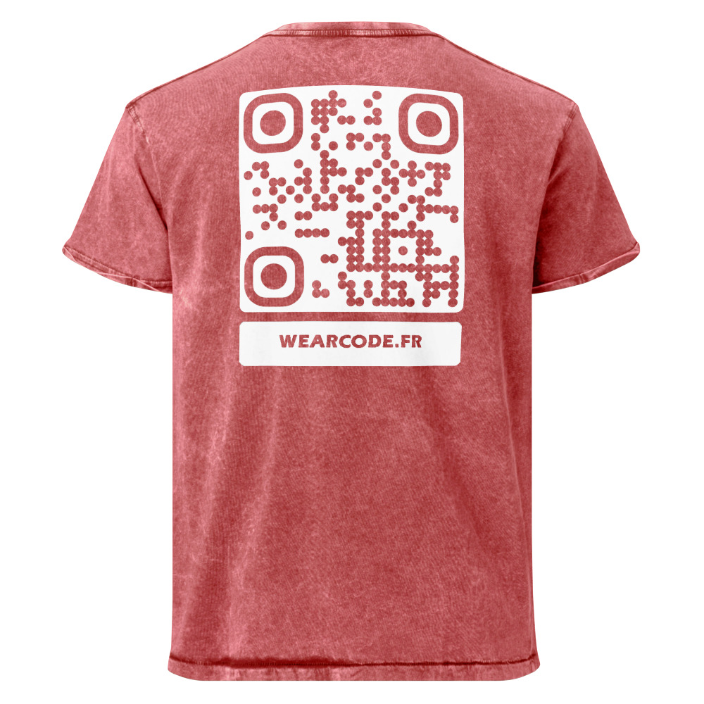 T-shirt effet denim QR code personnalisé — washed vintage