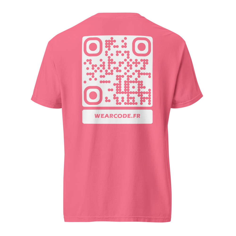 T-shirt QR code personnalisé épais teinté pièce — 45 couleurs — Crunchberry
