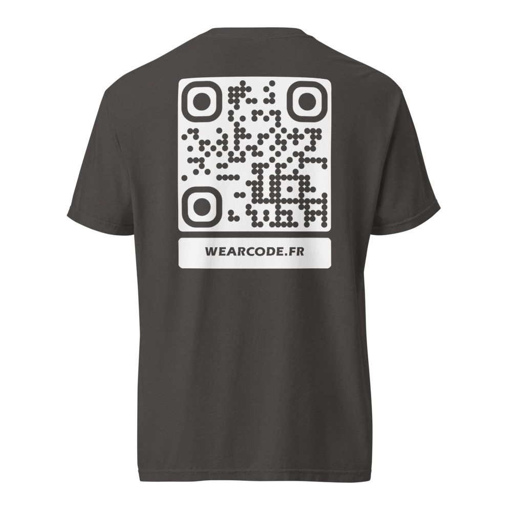 T-shirt QR code personnalisé épais teinté pièce — 45 couleurs — Graphite