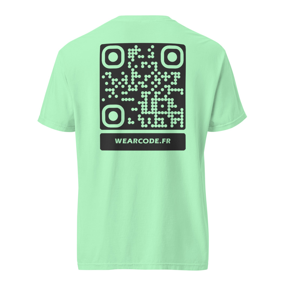 T-shirt QR code personnalisé épais teinté pièce — 45 couleurs — Récif
