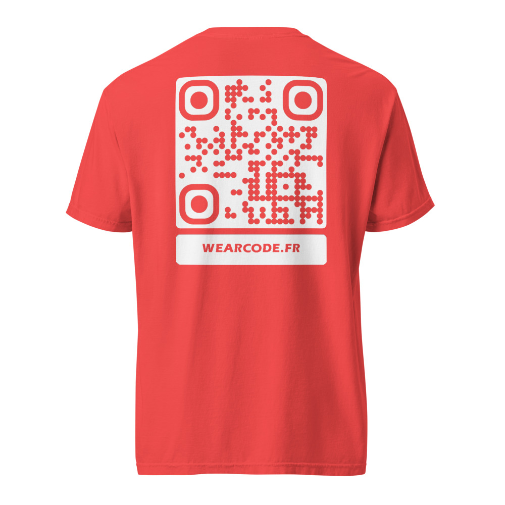 T-shirt QR code personnalisé épais teinté pièce — 45 couleurs — Paprika