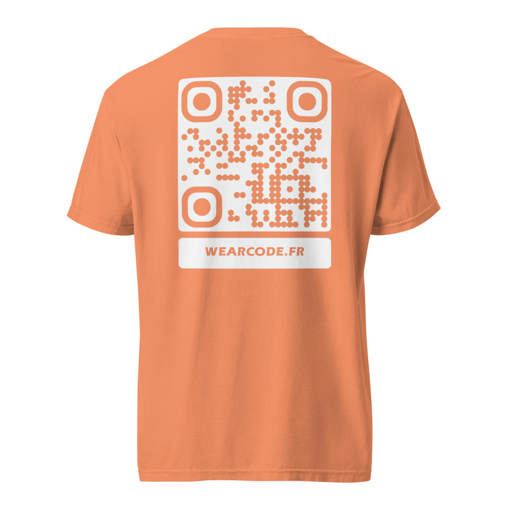 T-shirt QR code personnalisé épais teinté pièce — 45 couleurs — Terracotta