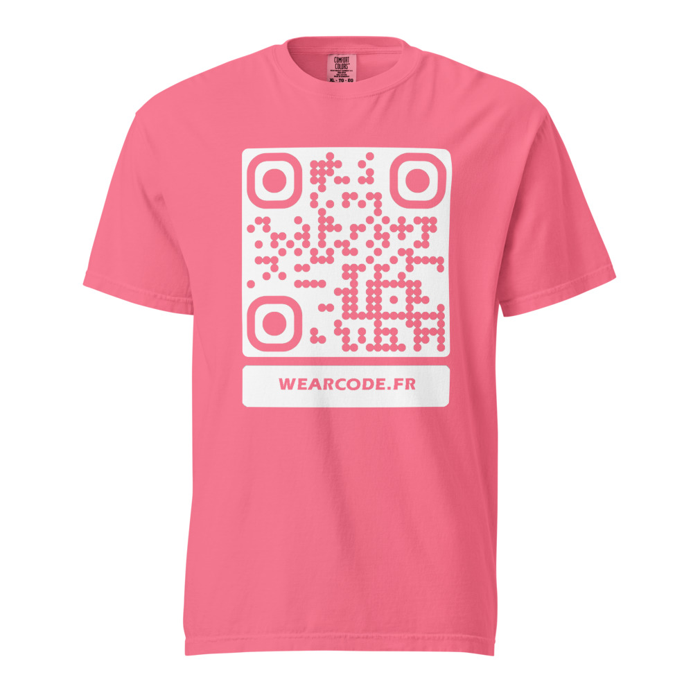 T-shirt QR code personnalisé heavyweight teinté pièce — coupe boxy — Crunchberry