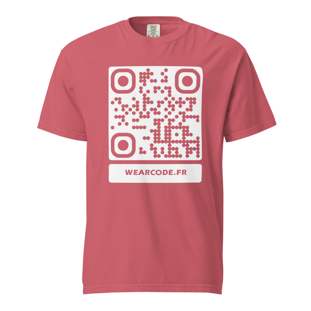 T-shirt QR code personnalisé heavyweight teinté pièce — coupe boxy — Pastèque