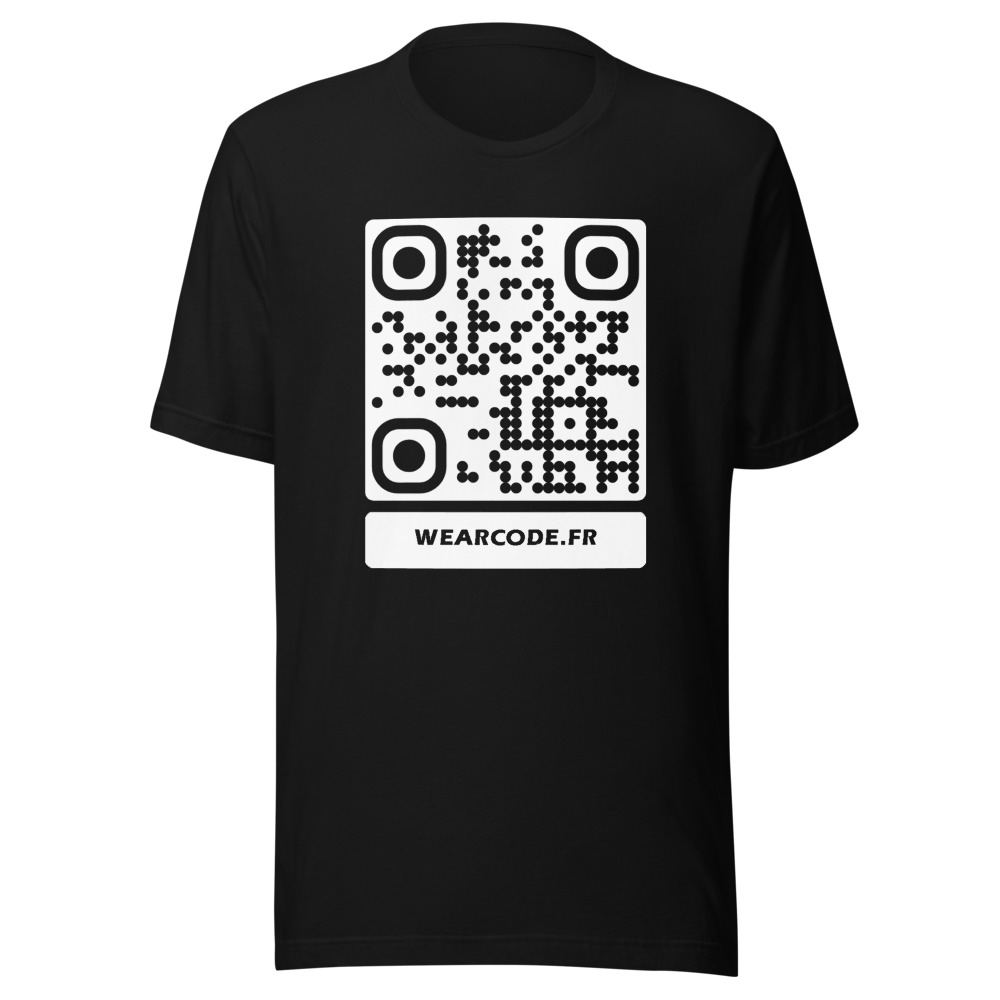 T-shirt QR code personnalisé écologique — coton recyclé éco-responsable — Noir