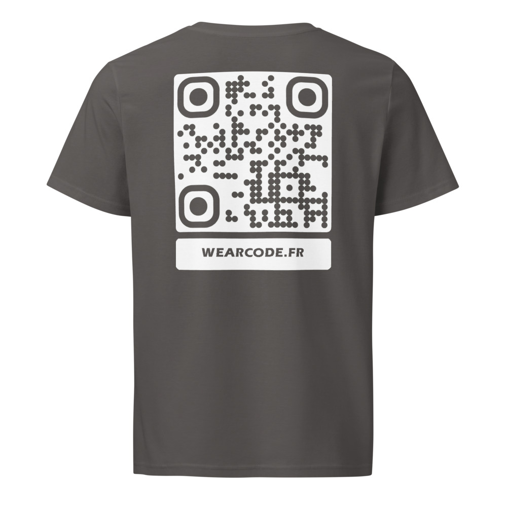T-shirt QR code personnalisé bio classique — qualité artisanale durable — Anthracite