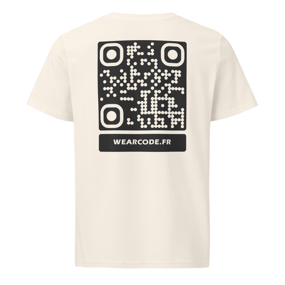 T-shirt QR code personnalisé bio classique — qualité artisanale durable — Blanc Vintage