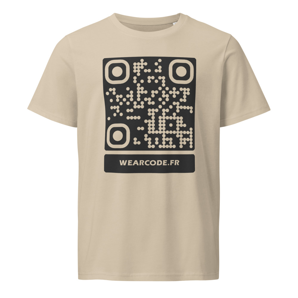 T-shirt QR code personnalisé bio classique — qualité artisanale durable — Sable du Désert