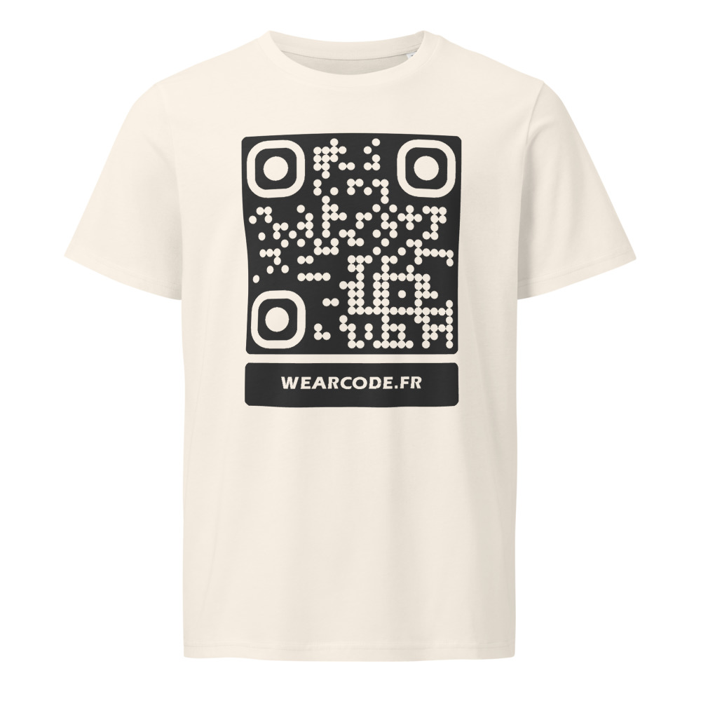 T-shirt QR code personnalisé bio classique — qualité artisanale durable — Blanc Vintage