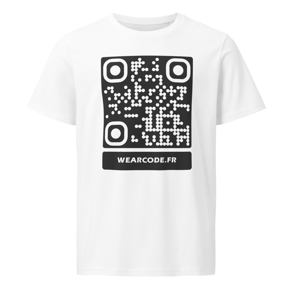 T-shirt QR code personnalisé bio classique — qualité artisanale durable — Blanc