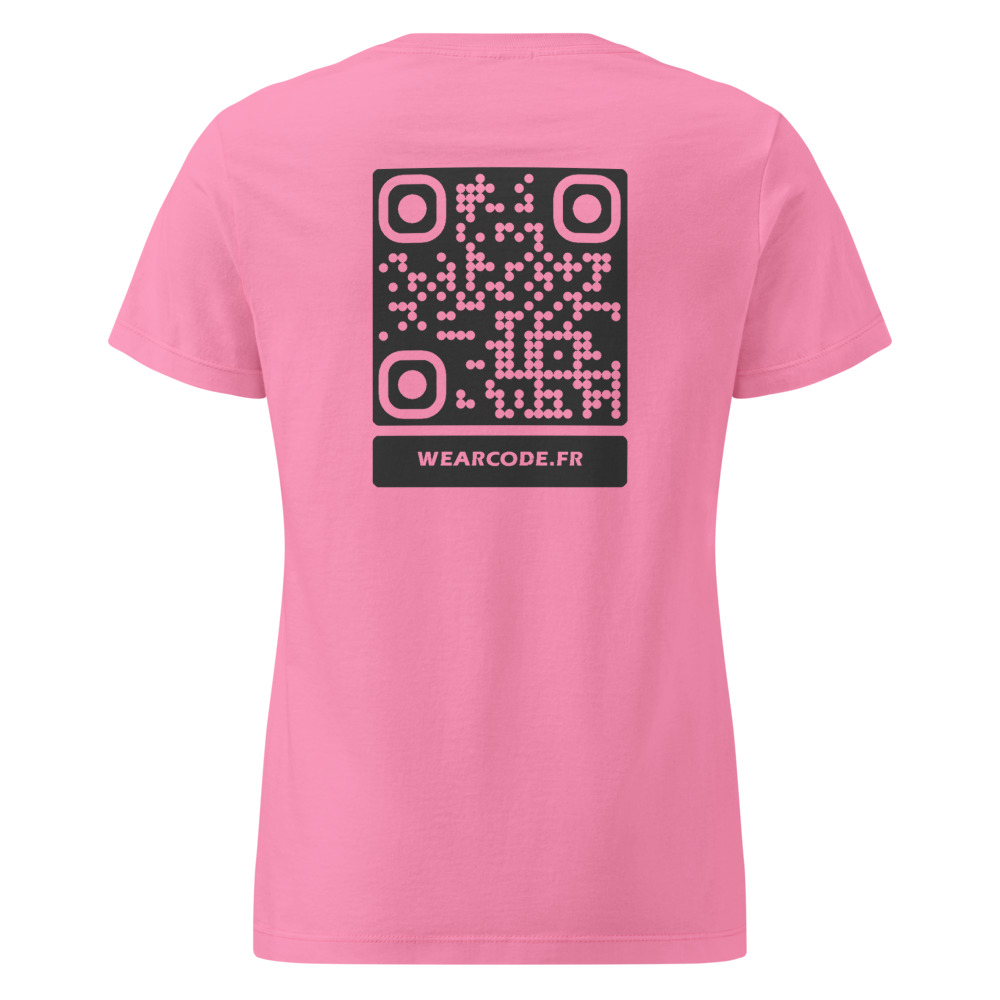 T-shirt softstyle femme QR code — palette colorée semi-ajusté — Azalée
