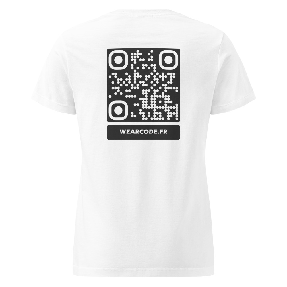 T-shirt softstyle femme QR code — palette colorée semi-ajusté — Noir / Blanc / Blanc