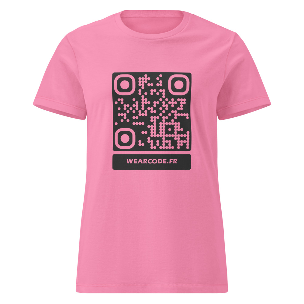 T-shirt softstyle femme QR code — palette colorée semi-ajusté — Azalée