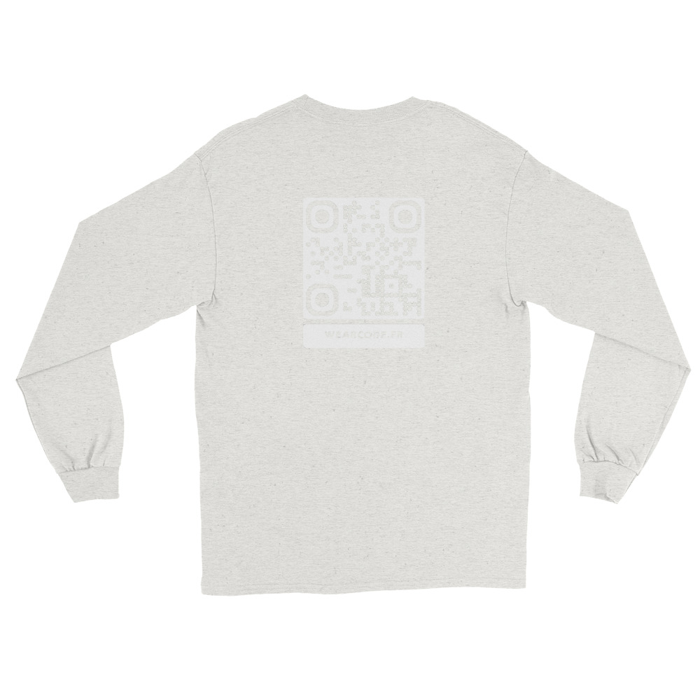 T-shirt manches longues QR code unisex — 15 couleurs jusqu'au 5XL — Cendre