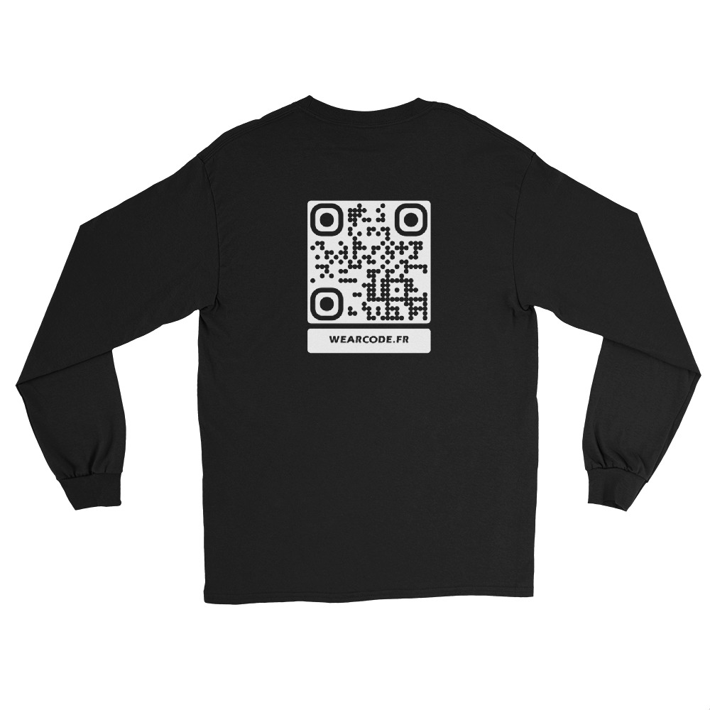 T-shirt manches longues QR code unisex — 15 couleurs jusqu'au 5XL – Noir