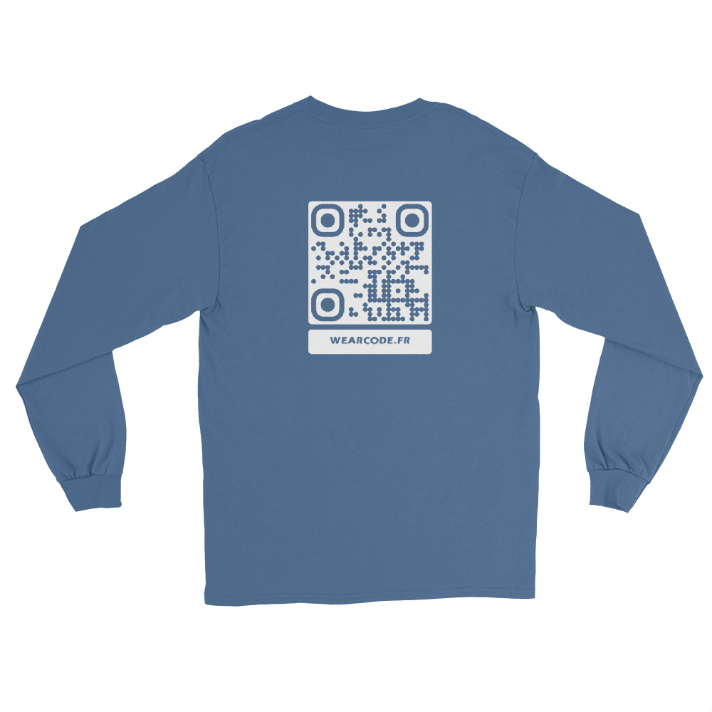T-shirt manches longues QR code unisex — 15 couleurs jusqu'au 5XL — Bleu indigo