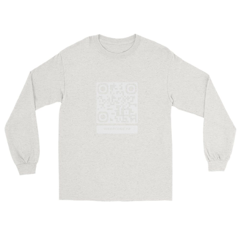 T-shirt manches longues QR code unisex — 15 couleurs jusqu'au 5XL — Cendre