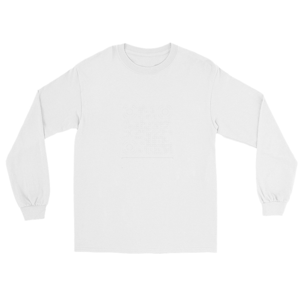 T-shirt manches longues QR code unisex — 15 couleurs jusqu'au 5XL — Blanc