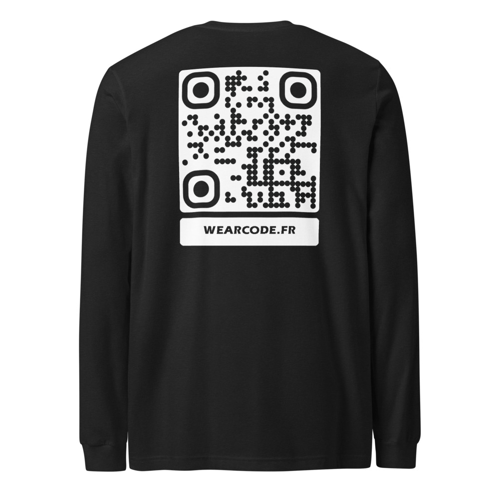 T-shirt manches longues premium QR unisex — coupe fashion 16 couleurs heather — Noir chiné