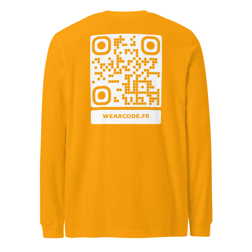 T-shirt manches longues premium QR unisex — coupe fashion 16 couleurs heather — Doré