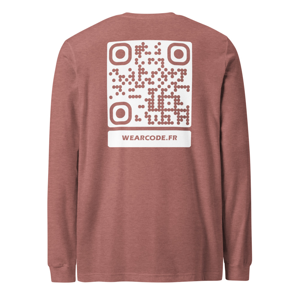 T-shirt manches longues premium QR unisex — coupe fashion 16 couleurs heather — Mauve chiné