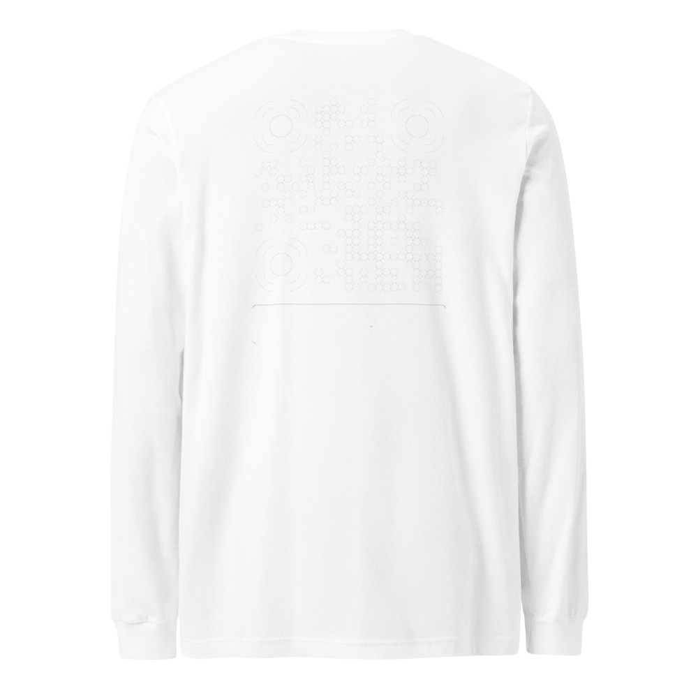 T-shirt manches longues premium QR unisex — coupe fashion 16 couleurs heather — Noir / Blanc / Blanc