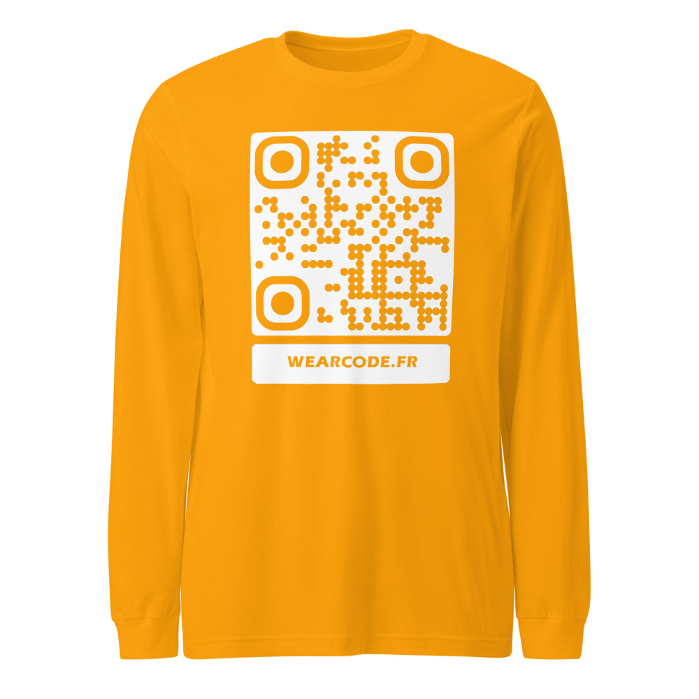 T-shirt manches longues premium QR unisex — coupe fashion 16 couleurs heather — Doré