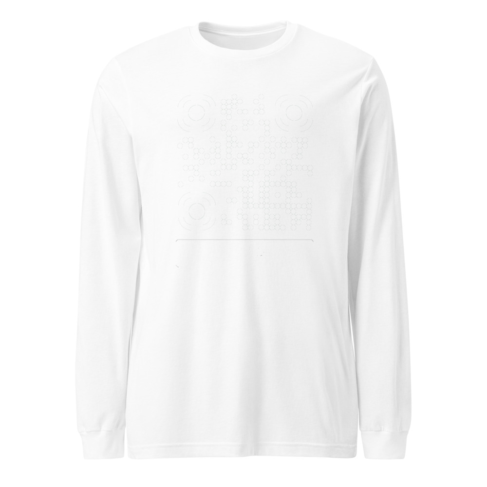 T-shirt manches longues premium QR unisex — coupe fashion 16 couleurs heather — Blanc