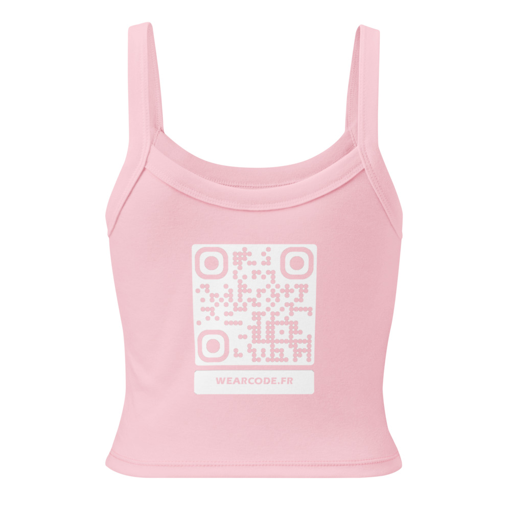 Débardeur côtelé QR femme — coupe ajustée stretch yoga athletic — Rose uni mélangé