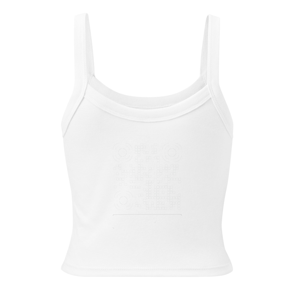 Débardeur côtelé QR femme — coupe ajustée stretch yoga athletic — Noir / Blanc / Blanc