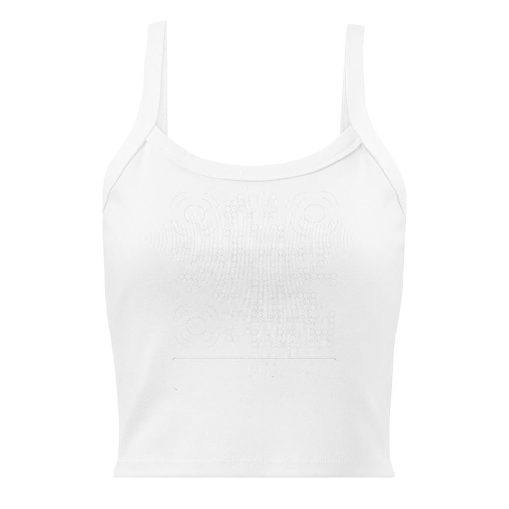 Débardeur côtelé QR femme — coupe ajustée stretch yoga athletic — Blanc