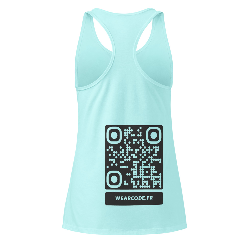 Débardeur dos nageur QR femme — racerback palette tropicale — Cancun