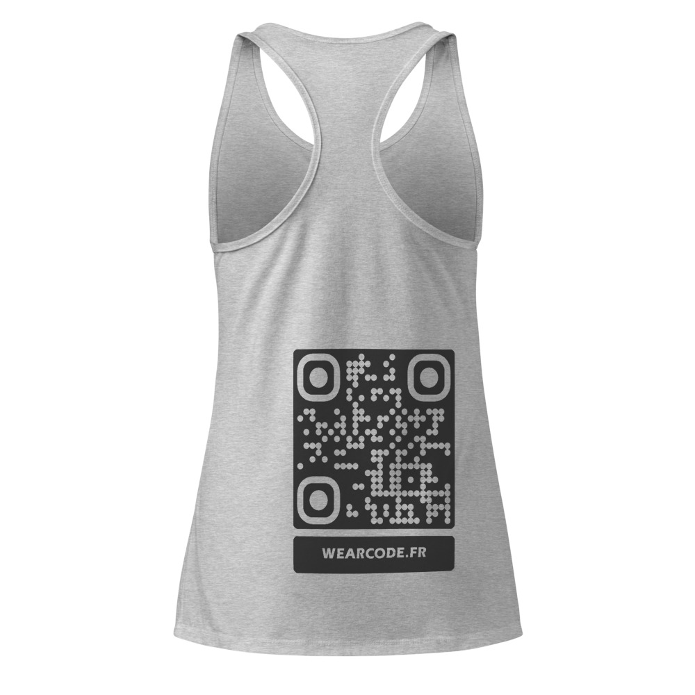 Débardeur dos nageur QR femme — racerback palette tropicale — Gris Chiné