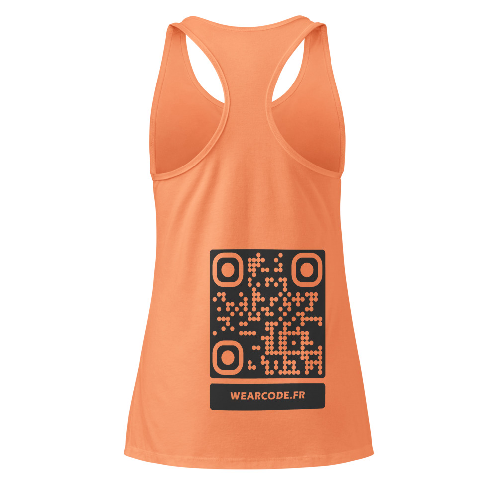 Débardeur dos nageur QR femme — racerback palette tropicale — Orange clair