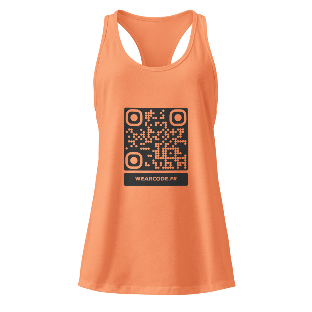 Débardeur dos nageur QR femme — racerback palette tropicale — Orange clair