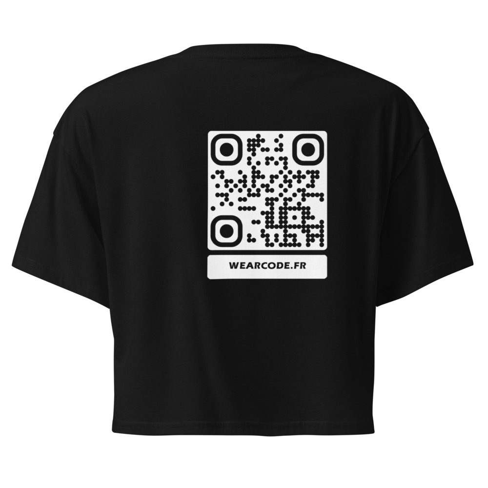 Crop top QR femme bio — palette pastel coton organique — Orchidée