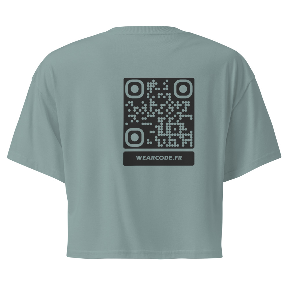 Crop top QR femme bio — palette pastel coton organique — Minéral
