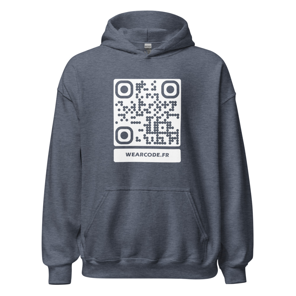 Sweat capuche QR unisex — 26 couleurs jusqu'au 5XL classique — Bleu marine sport chiné