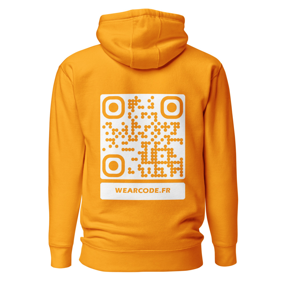 Sweat capuche premium QR — 23 couleurs cozy palette designer — Doré équipe