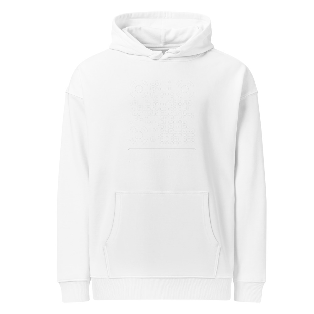 Sweat capuche ample QR éco bio Stanley/Stella — coupe loose oversize — Blanc
