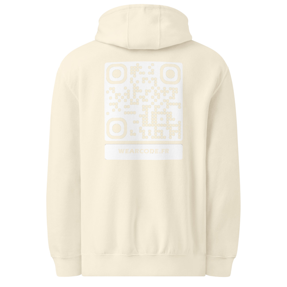 Sweat capuche premium mid-weight QR — Lane Seven sensation premium — Coquillage sable