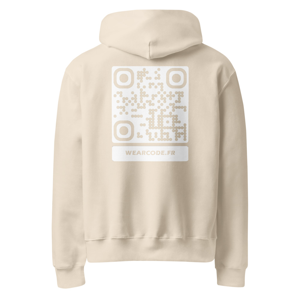 Sweat capuche heavy oversize QR — Bella+Canvas streetwear y2k — Poussière