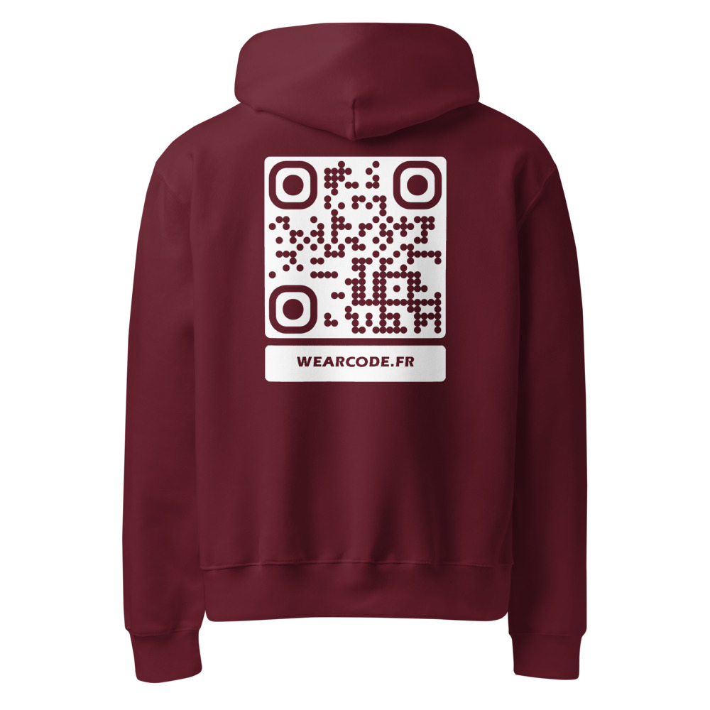 Sweat capuche heavy oversize QR — Bella+Canvas streetwear y2k